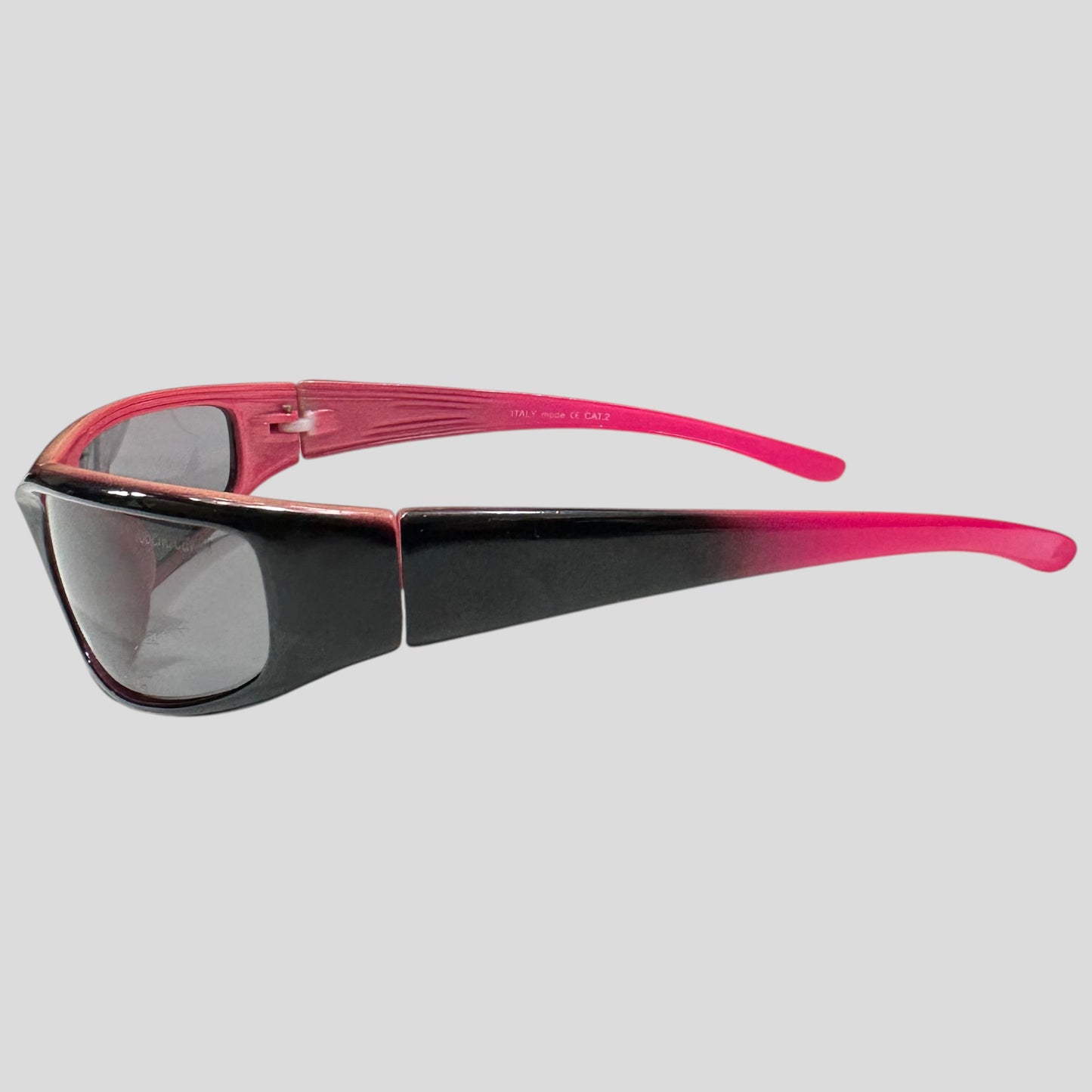 Roberto Cavalli 00’s Hot Pink Gradient Wraparound Sunglasses | O/S, Black