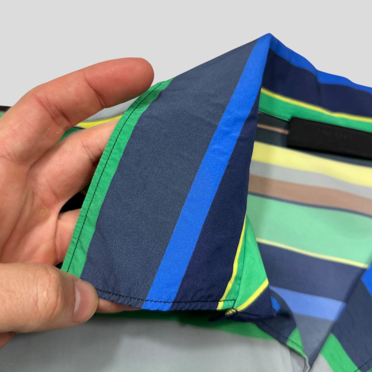 Prada 2018 Striped Rayon Cuban Shirt  - M