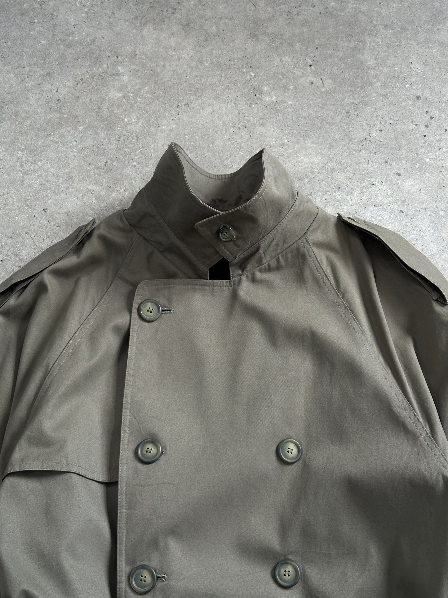 London Fog 1980s High Neck Belted Trench Coat - XXL