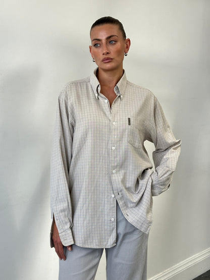 Armani Jeans Check Pure Cotton Logo Shirt - L/XL