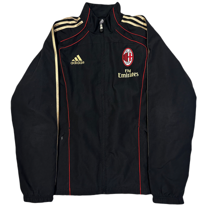 Adidas AC Milan 2010/12 Tracksuit Top In Black, Gold & Red ( M )