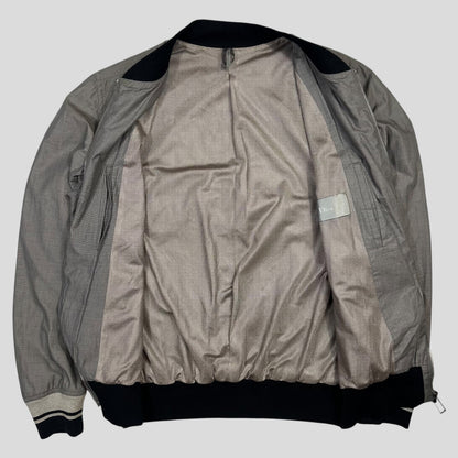 Dior Homme 2010 Bee Varsity Microcheck Cotton Bomber Jacket - M | Default Title, Grey