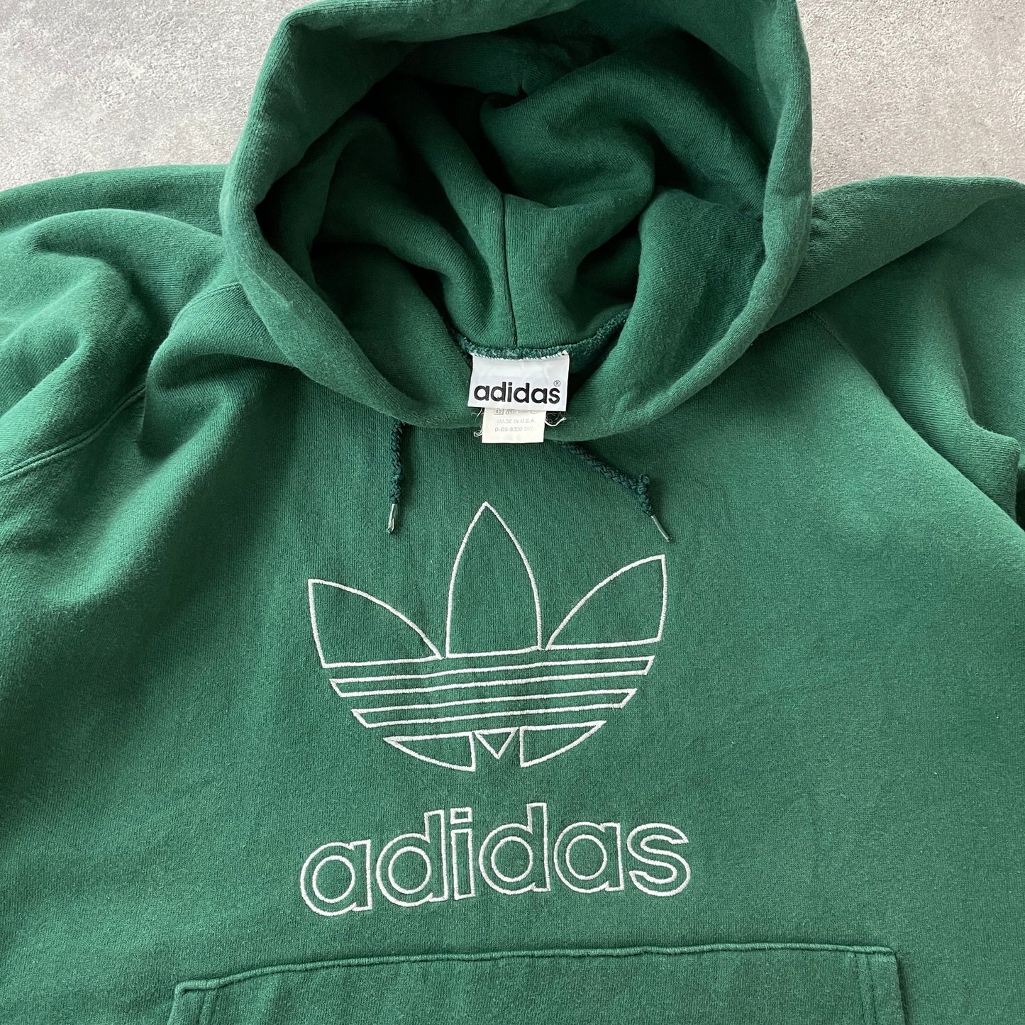 Adidas 1990s heavyweight embroidered hoodie (M)