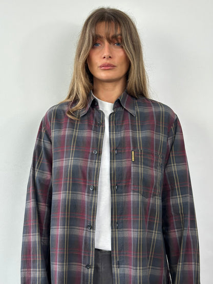 Armani Jeans Check Pure Cotton Flannel Logo Shirt - L