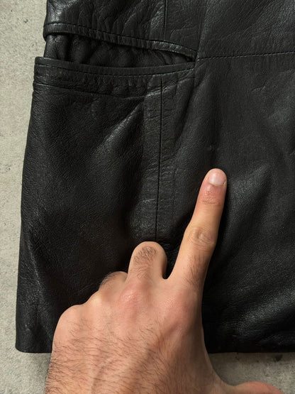 Gianni Versace 1990s Fitted Leather Jacket - XS