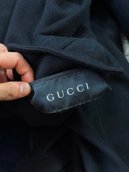Gucci by Tom Ford 1999 Reversible Wool & Cotton Car Coat - L | O/S, Black
