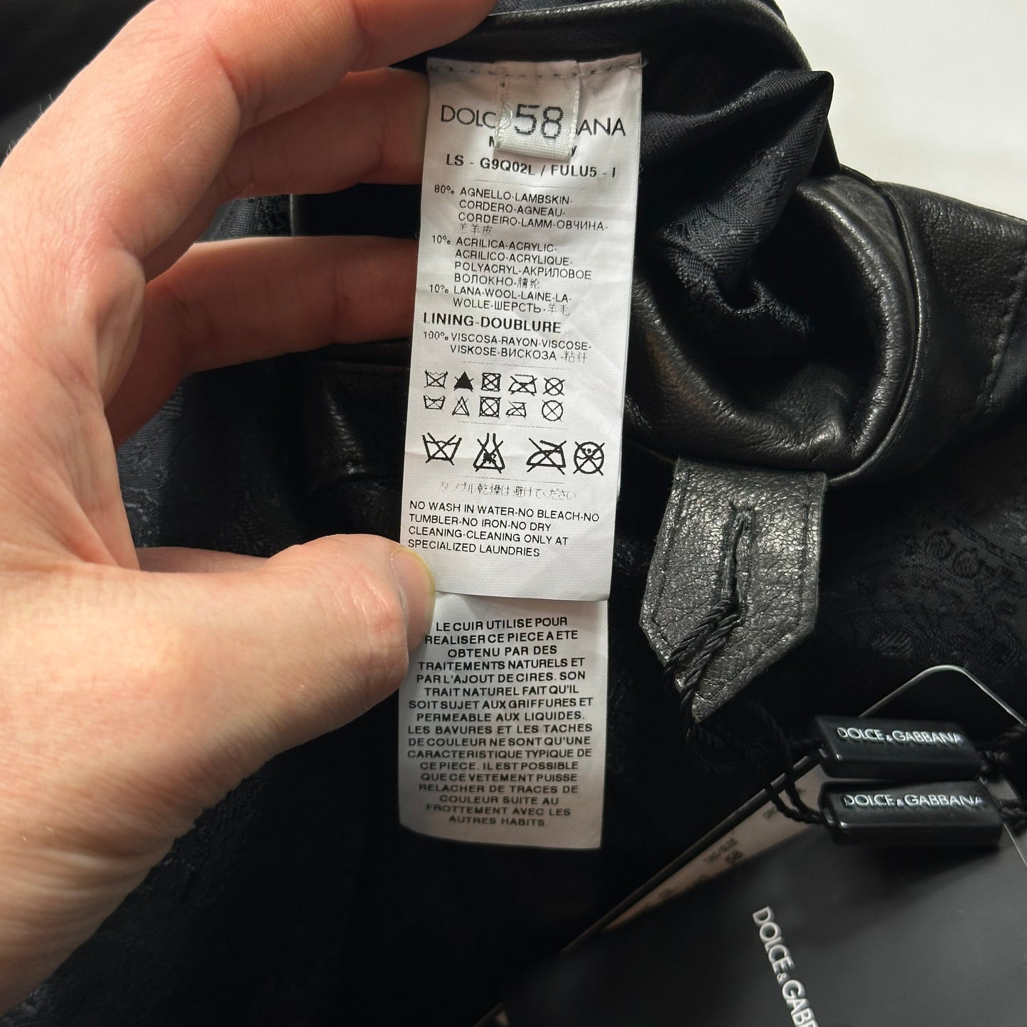 Dolce & Gabanna 00’s Lambskin Premium Leather Bomber Jacket - IT58 (XL)