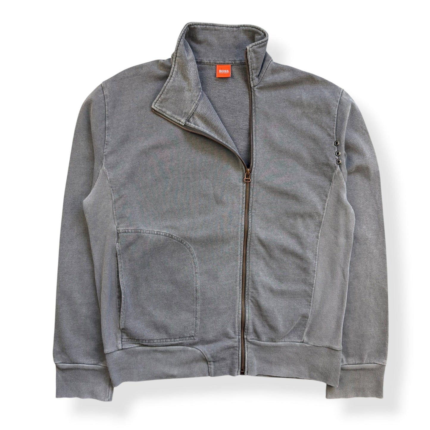 2000's Hugo Boss 'Orange' Off-centre Zip Jumper (L) | Large, Orange