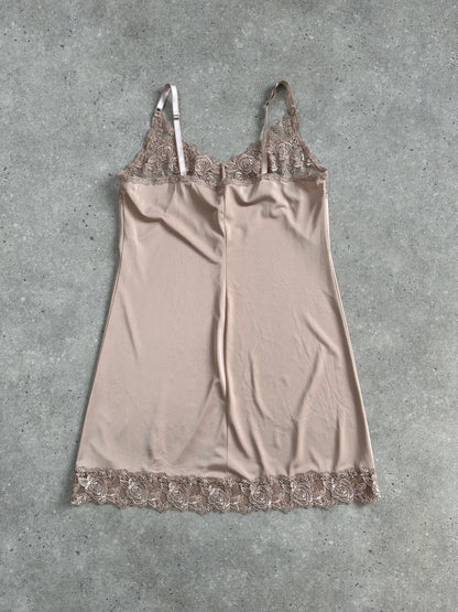 Vintage 1990s Lace Mini Slip Dress - M