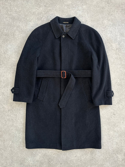 Italian Vintage 1990s Wool Cashmere Belted Coat - XXL