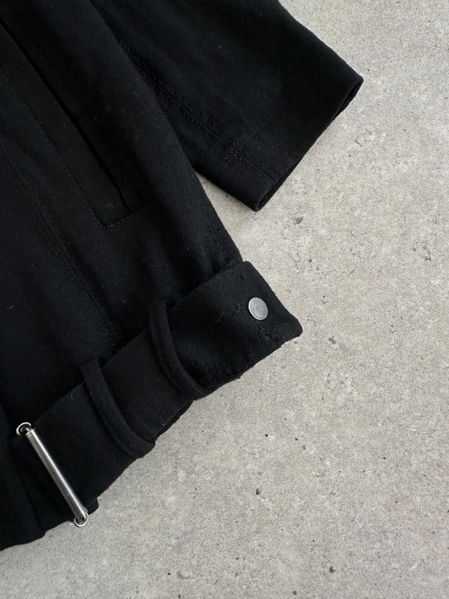 Helmut Lang Asymmetric High Neck Wool Belted Jacket - S