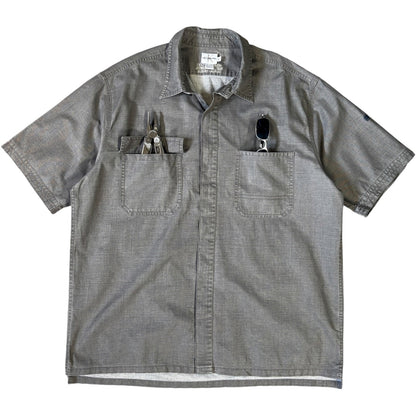 Calvin Klein Jeans Linen Utility Shirt L | Large, Grey