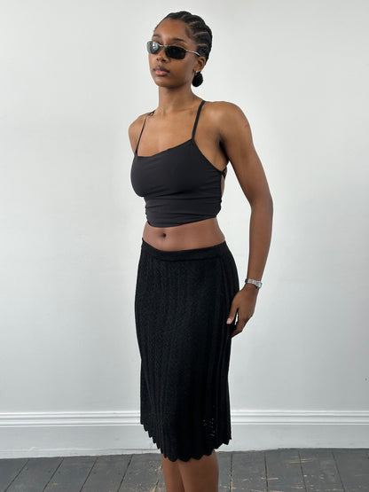 Vintage 1990s Knit Mini Skirt - W26-30