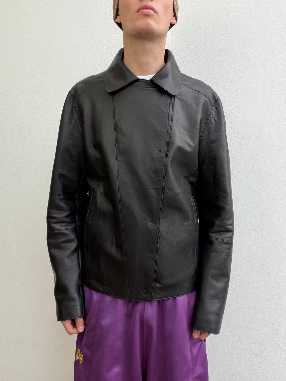 Emporio Armani FW11 Lamb Skin Leather Jacket | Large, Black