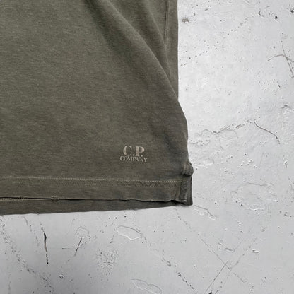 2000s cp company heritage henley tee | Green, Khaki