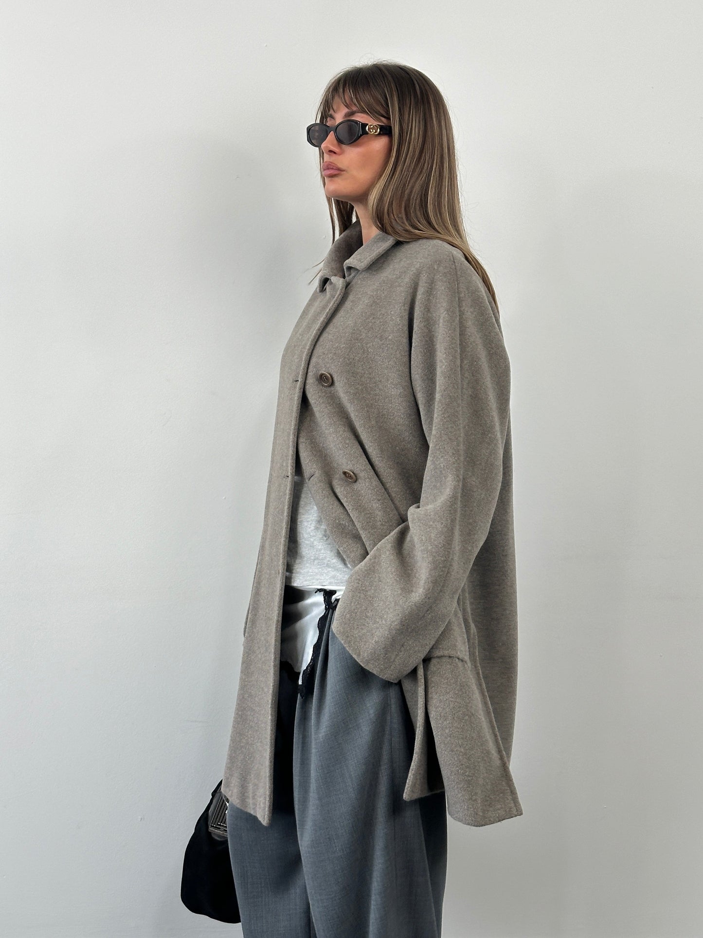 Marella 1990s Virgin Wool Single Breasted Coat – XL