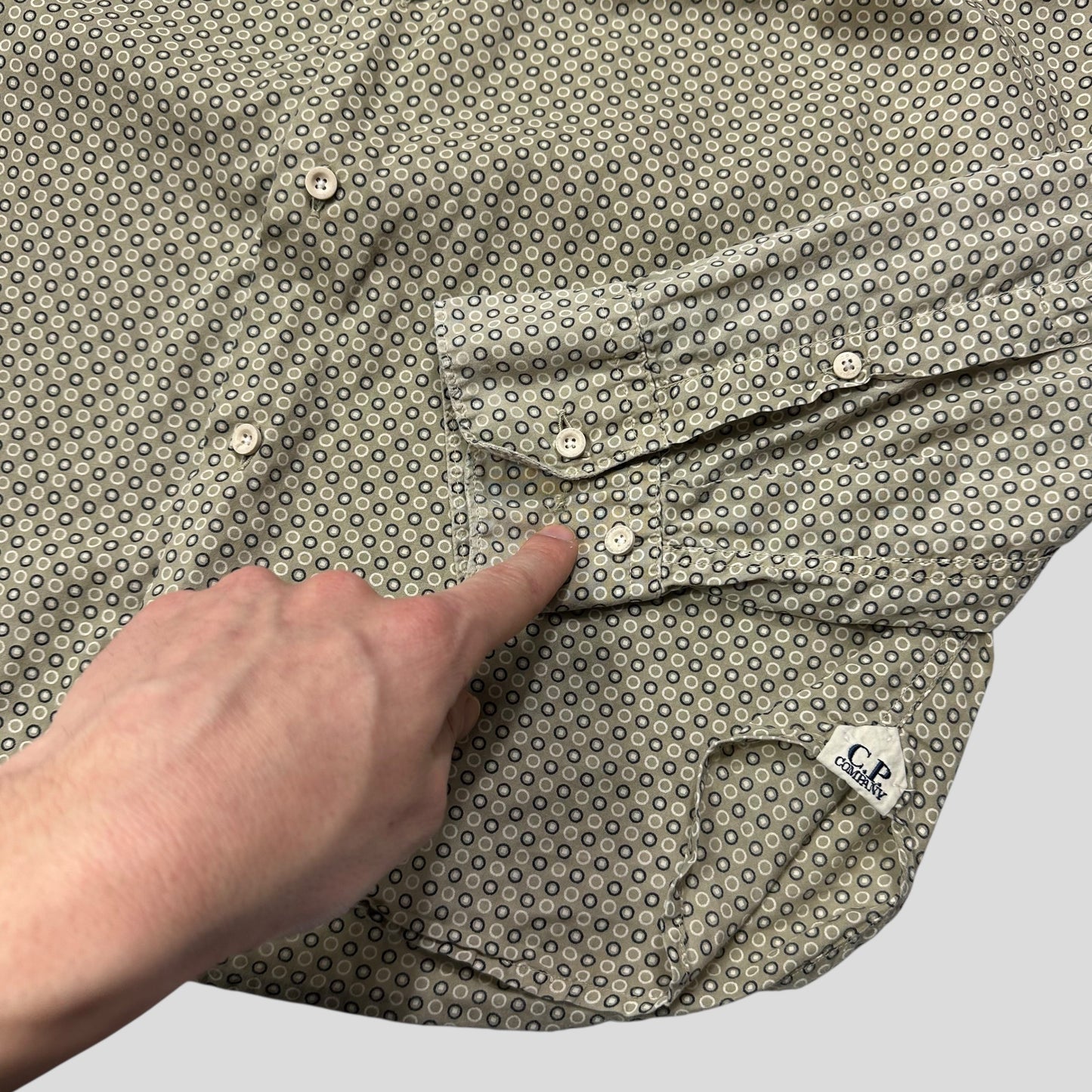CP Company 2010 Polkadot Geometric Print Logo Shirt - M/L | Default Title, Beige