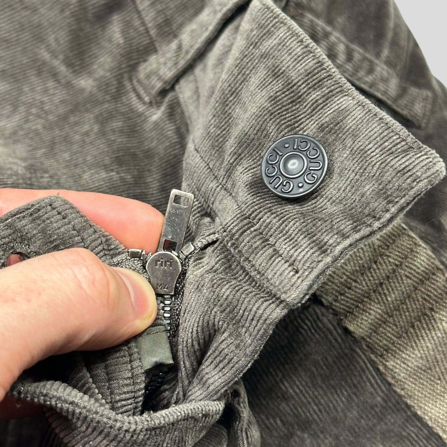 Gucci by Tom Ford 2004 Velvet Corduroy Western GG Logo Trousers - IT46