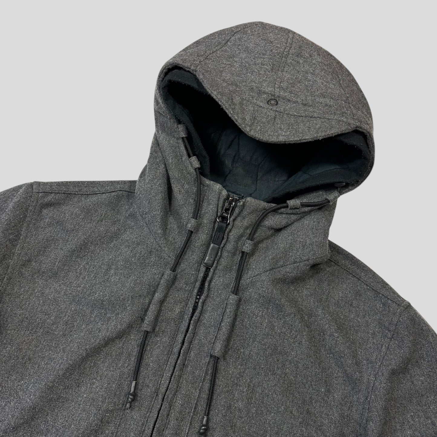 Stone Island AW14 Mélange Wool Poly Double Hood Jacket - L | Default Title, Grey