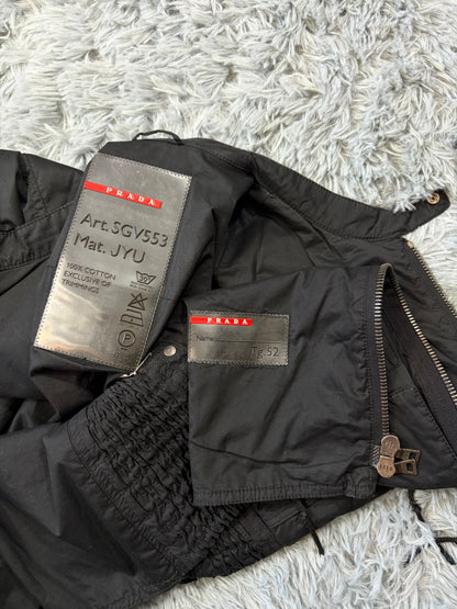 Prada Sport 00’s Tassel Detailed Cotton Multipocket Biker Jacket - M | O/S, Black