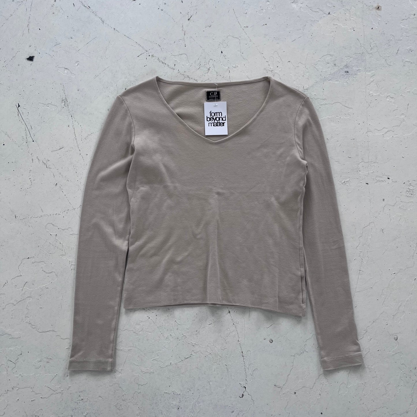 fw1998 cp company donna v neck top | Beige, Beige