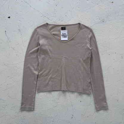 fw1998 cp company donna v neck top | Beige, Beige