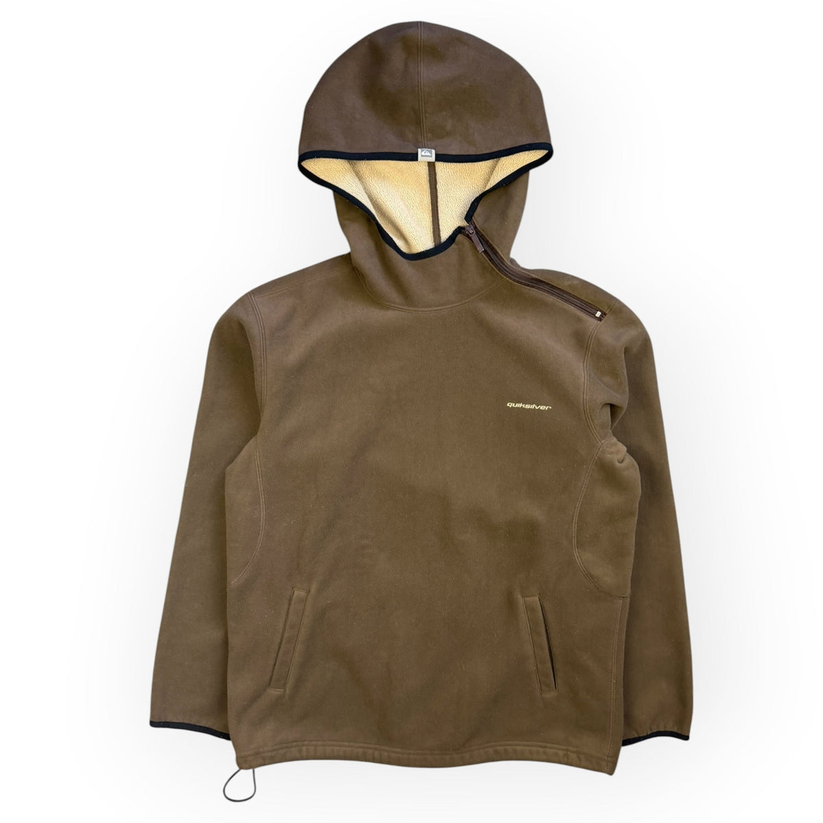 Quiksilver Shoulder Zip Fleece Hoodie Brown (XL) | XL, Multicoloured