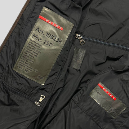 Prada Sport AW00 7 in 1 Nylon Padded Goat Fur Modular Bag Jacket - IT42 (S) | Default Title, Khaki