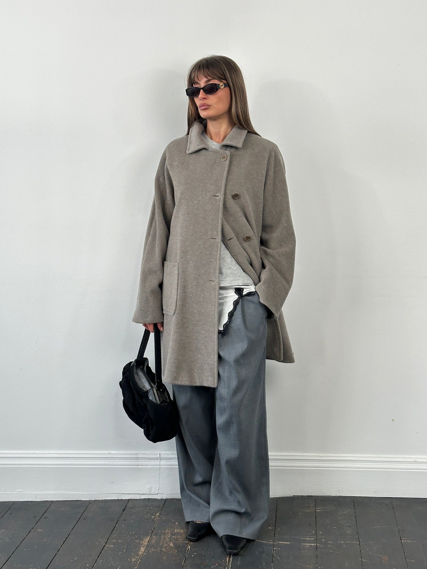 Marella 1990s Virgin Wool Single Breasted Coat – XL