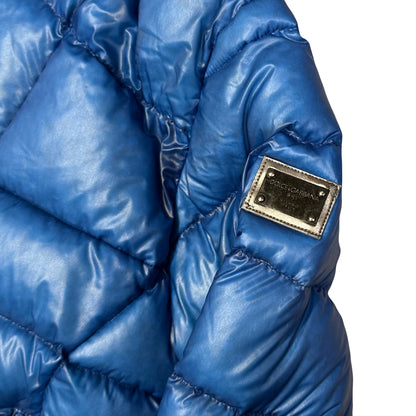 Dolce & Gabbana Square Stitch Puffer Jacket In Blue ( M )