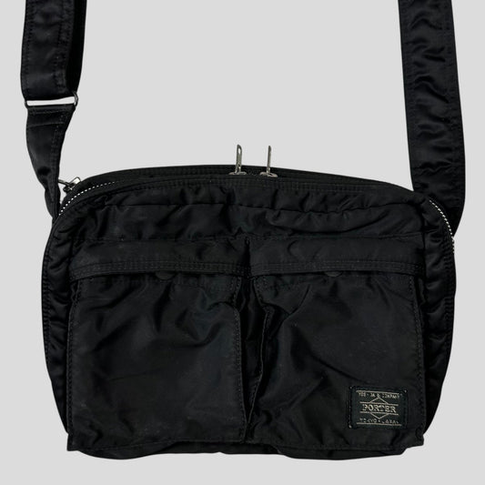 Porter 00’s Black Nylon Tanker Multipocket Crossbody Bag