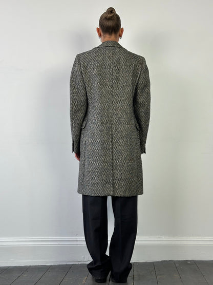 Italian Vintage Circa 90s Pure Wool Double Breasted Coat - M