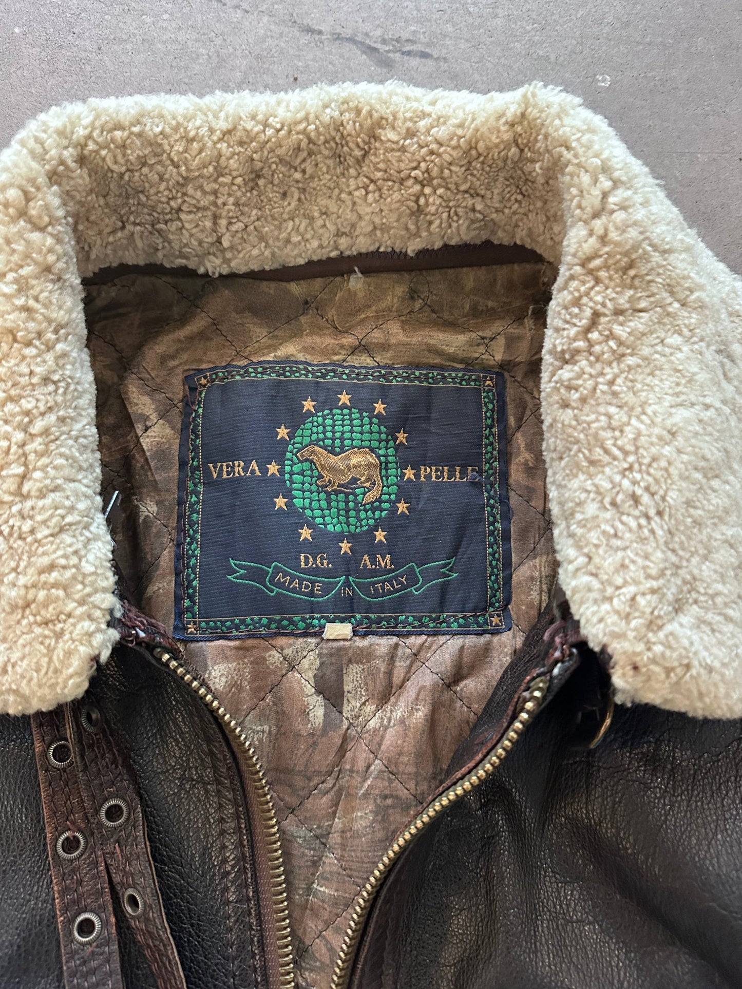 1990's Vera Pelle Shearling Jacket - XL | Default Title, Red