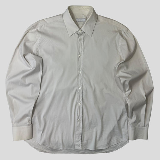 Prada 90’s Pearl White Smart Co-nylon Button Up Shirt - L