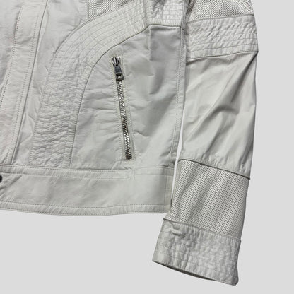 Gucci 2010 Nappa Leather Café Racer Perforated Panelled Biker Jacket - IT52 (M) | Default Title, Red