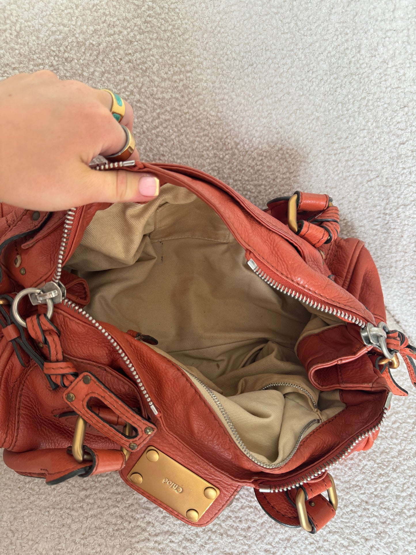2006 Chloe Paddington Burnt Orange Leather Handbag | O/S, Gold