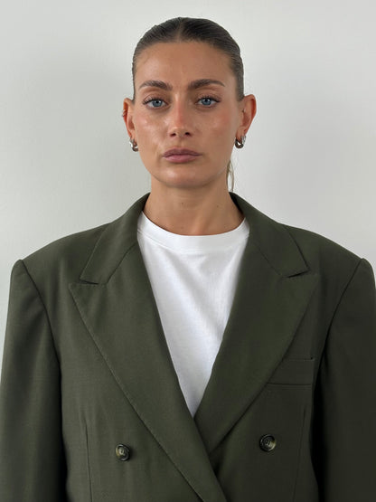 Max Mara Wool Double Breasted Blazer - XL