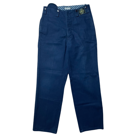 S/S 1984 Royal Blue Square Patch Denim Deck Pants