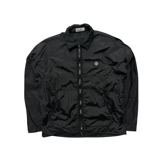 Stone Island Zip Up Ripstop Nylon Patch Logo Overshirt