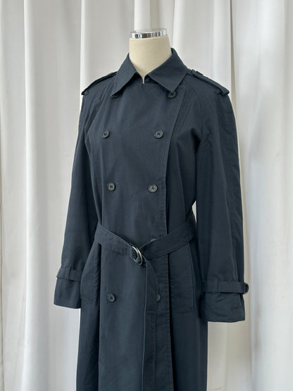 London Fog 1980s Double Breasted Cotton Trench Coat - S