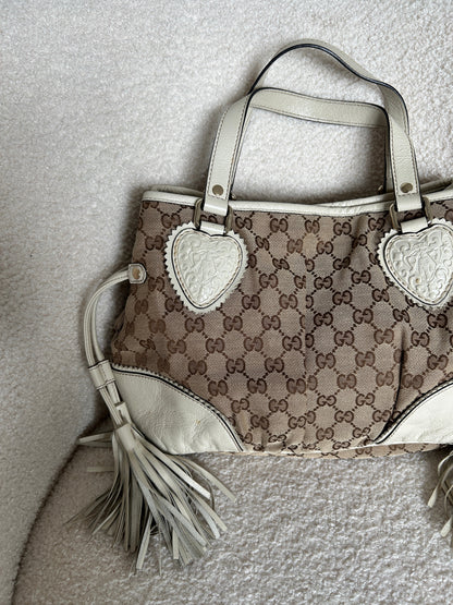 Vintage 90s Gucci Monogram GG Tassel Handbag | O/S, Multicoloured