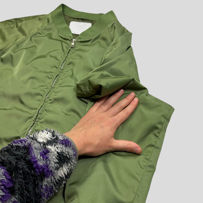 Prada Milano 2014 Metallic Green Nylon Bomber Jacket - IT52 (L)