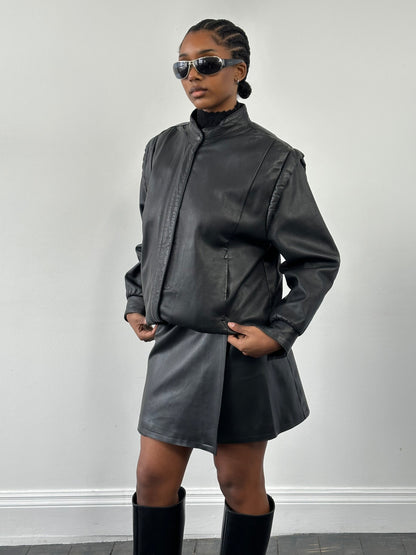 Vintage 1990s Leather Bomber Jacket - M