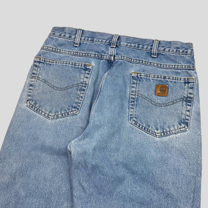 Carharrt 00’s Flannel Lined Light Wash Denim Jeans - 32-34 - Known Source