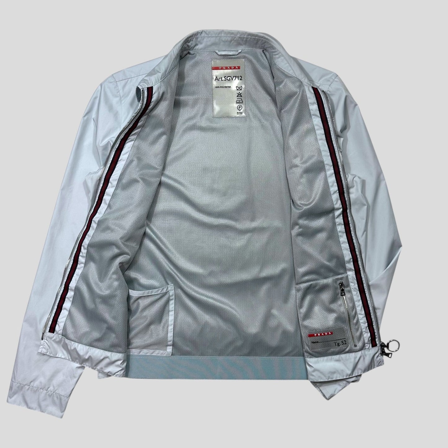 Prada Sport 00’s Ice Blue Stash Pocket Soft Nylon Work Jacket - IT52 (L)