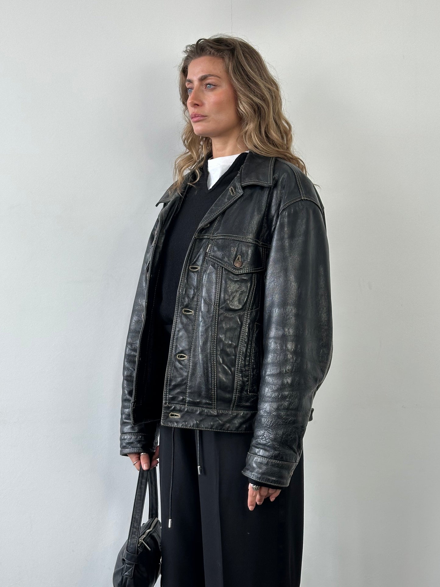 Levi’s 1990s Type III Leather Trucker Jacket - L