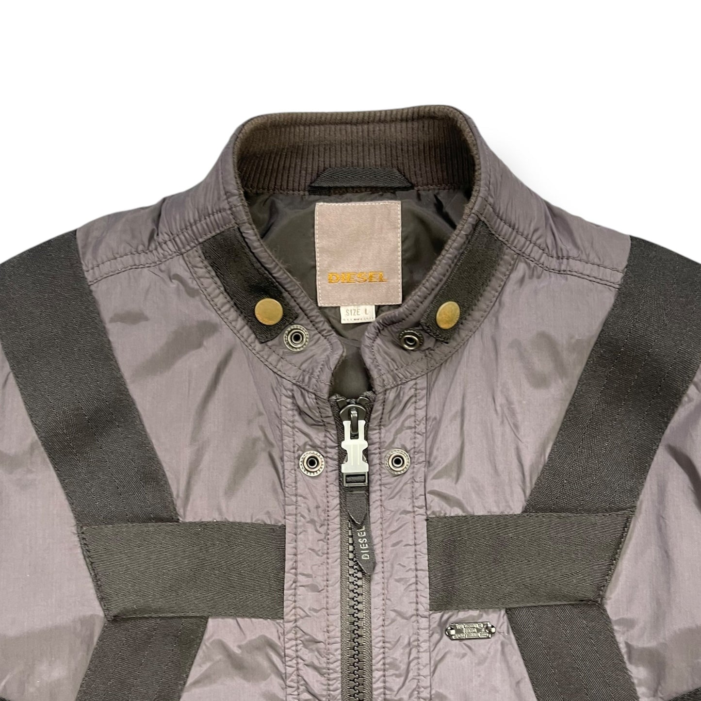 2000's Diesel Nylon Bondage Bomber Jacket (L) | Default Title, Black