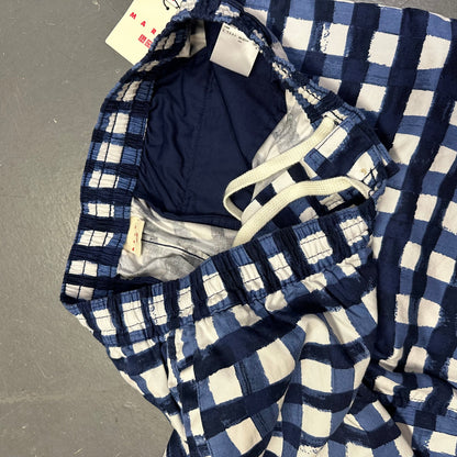 Uniqlo X Marni Wide Fit Check Shorts In Blue ( L )