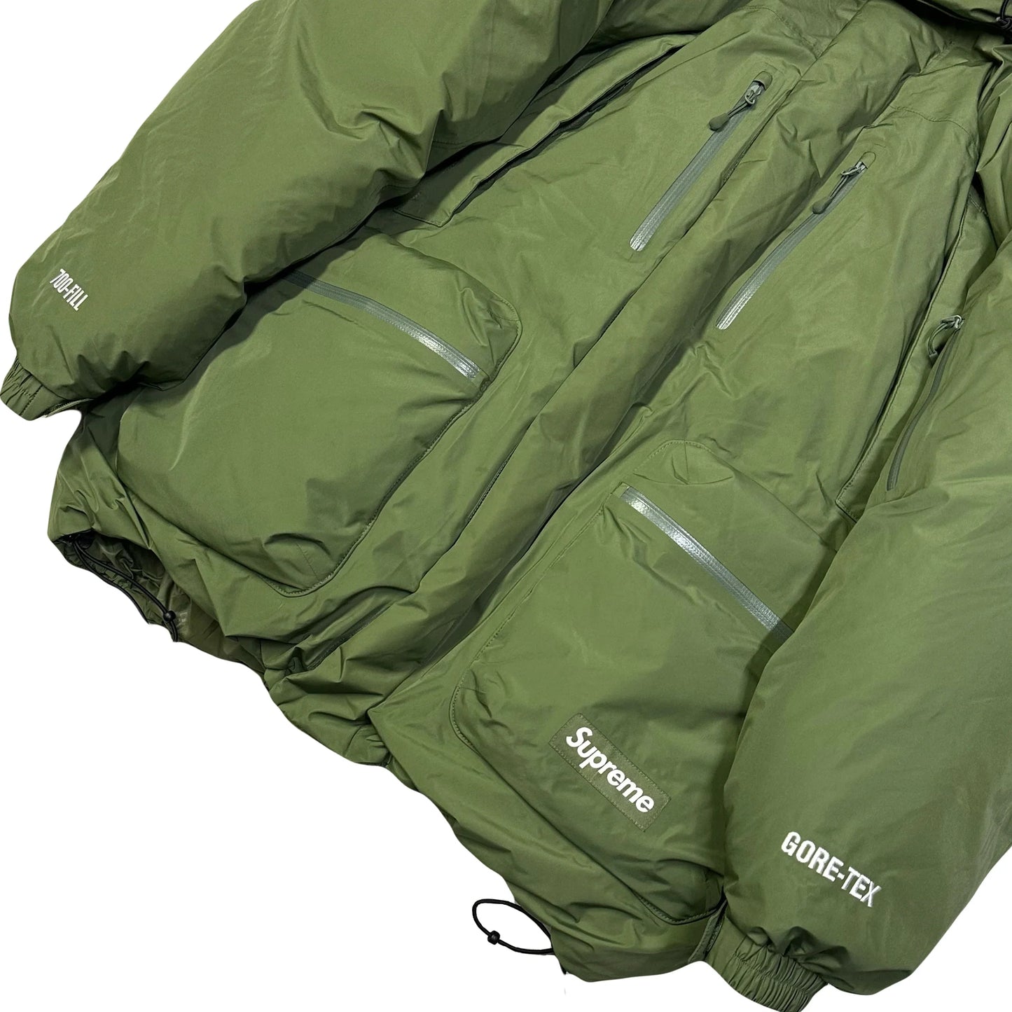 Supreme Gore-Tex Down Puffer Jacket In Olive Green (L) | Large, Green