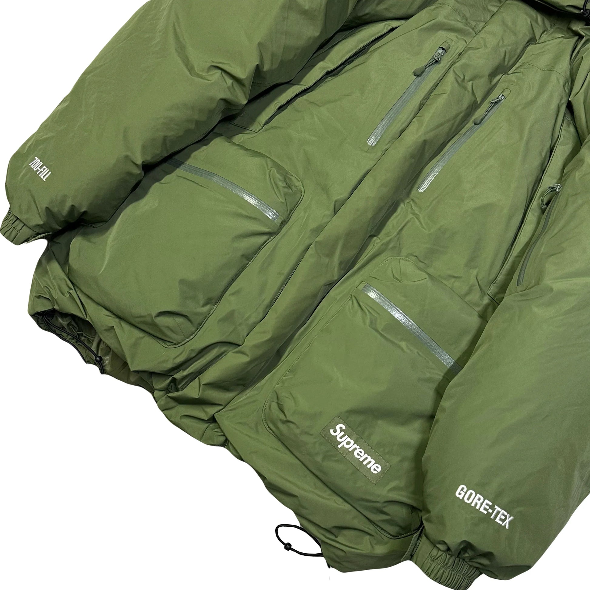 Supreme Gore-Tex Down Puffer Jacket In Olive Green (L) | Large, Green